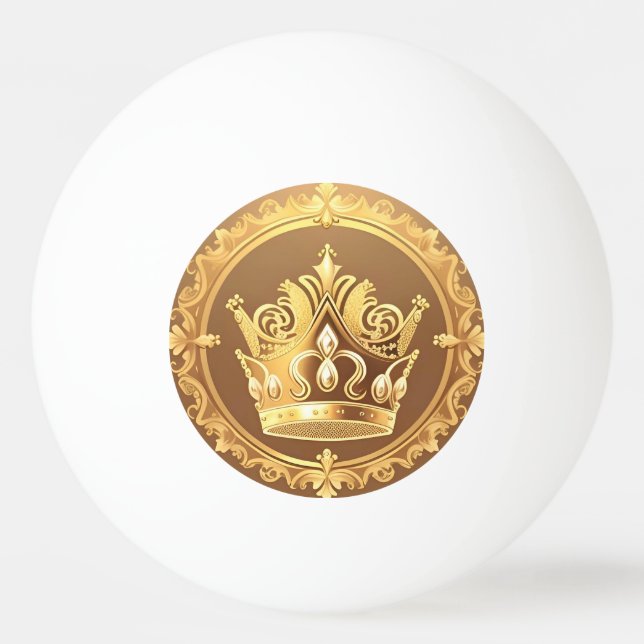 Balle De Ping Pong Couronne dorée élégante (Devant)