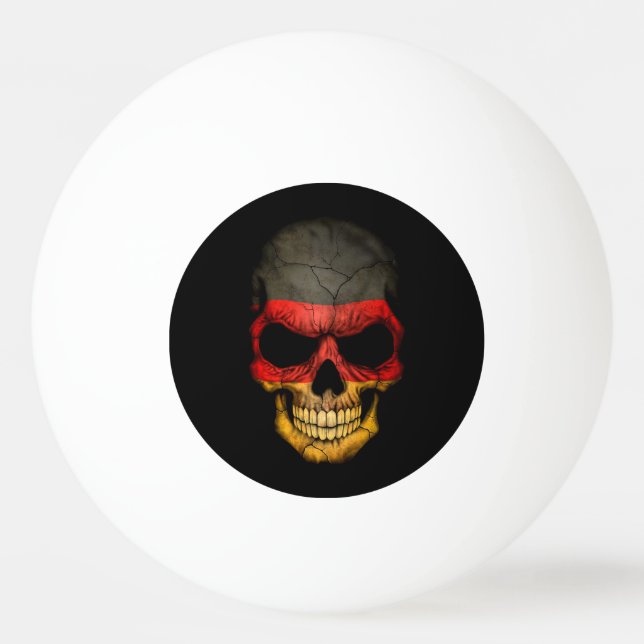 Balle De Ping Pong Crâne allemand de drapeau (Devant)