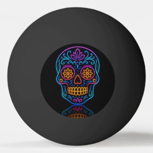 Balle De Ping Pong Crâne de sucre néon noir/bienvenue jour des morts