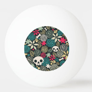 Balle De Ping Pong Crâne en fleurs
