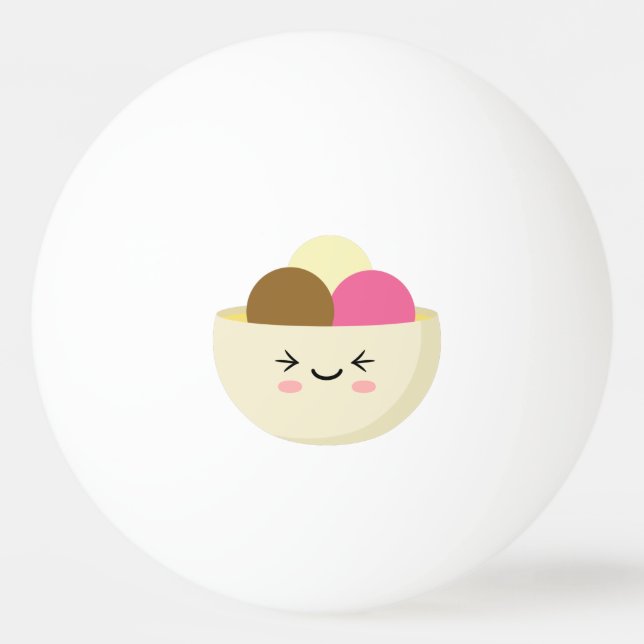 Balle De Ping Pong Crème glacée Kawaii (Devant)