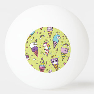 Balle De Ping Pong Crème glacée Pop Cute : Motif animal