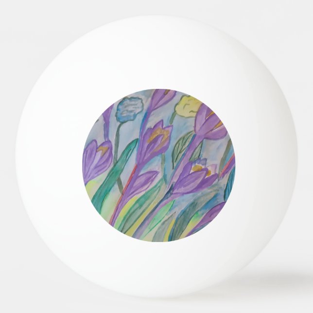 Balle De Ping Pong Crocus de printemps Abstrait (Devant)