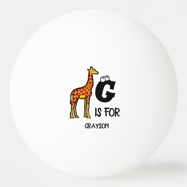 Balle De Ping Pong Custom monogram G is for Giraffe cute giraffes (Devant)