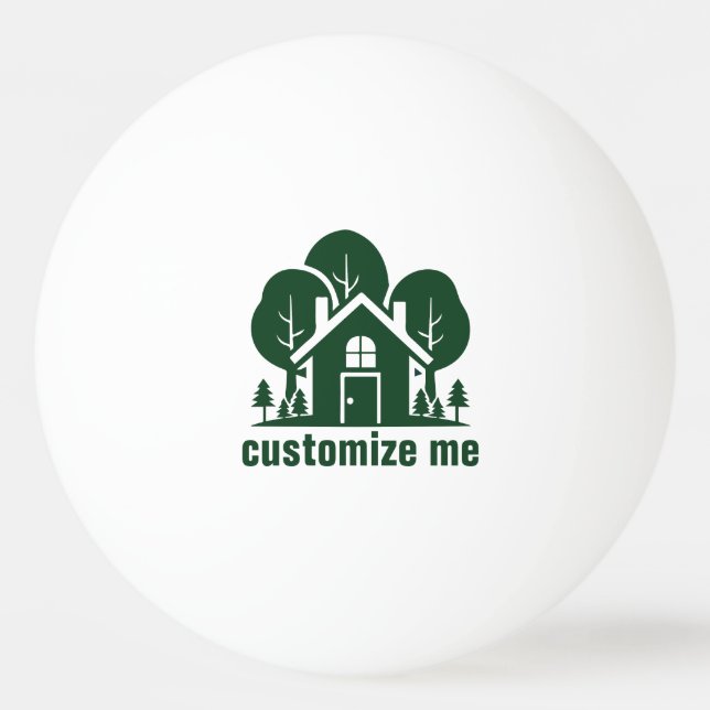 Balle De Ping Pong Custom Real Estate Company Green Forest House (Devant)