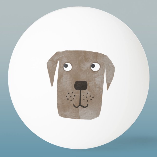 Balle De Ping Pong Cute chocolat Labrador Retriever Chien Aquarelle (Fun Chocolate Labrador Retriever dog watercolor ping pong ball)