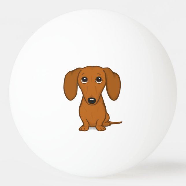 Balle De Ping Pong Cute Dachshund | Cartoon Wiener Dog (Devant)
