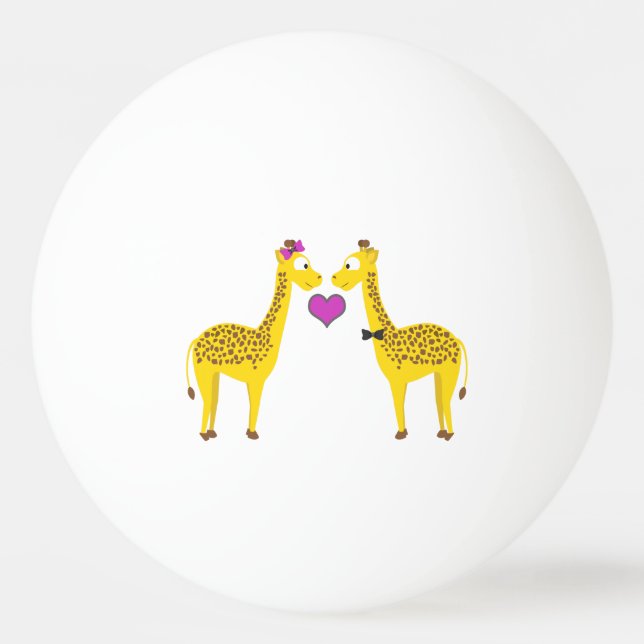 Balle De Ping Pong Cute Giraffe Love (Devant)