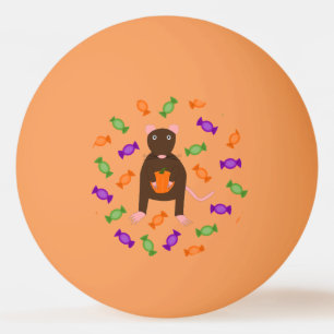 Balle De Ping Pong Cute Halloween Rat et Citrouille