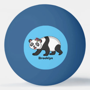 Balle De Ping Pong Cute happy panda bear with flower cartoon