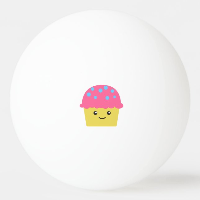 Balle De Ping Pong Cute Kawaii Cupcake (Devant)