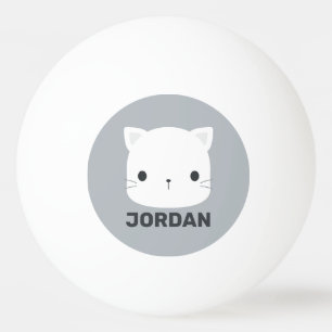 Balle De Ping Pong Cute Little Cat avec nom personnalisé