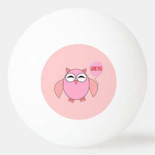 Balle De Ping Pong Cute Rose Love You Owl Ping Pong Ball