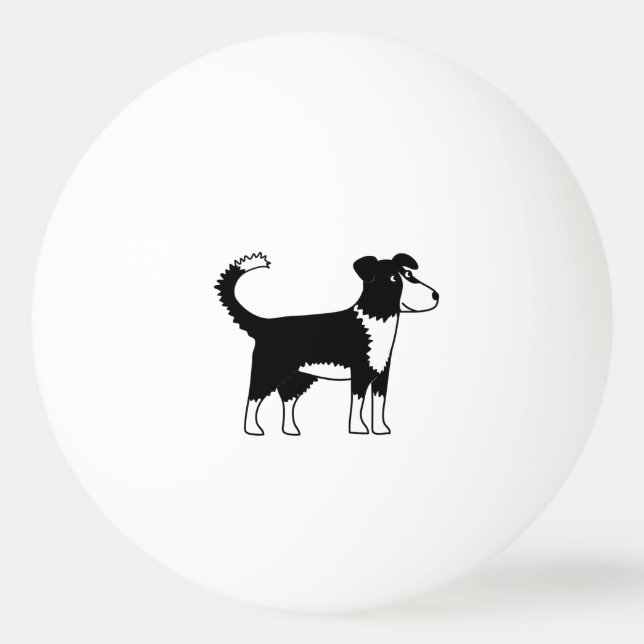 Balle De Ping Pong Cute Welsh Border Collie Chien (Devant)