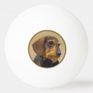 Balle De Ping Pong Dachshund (À poils durs) Peinture Chien Art origin