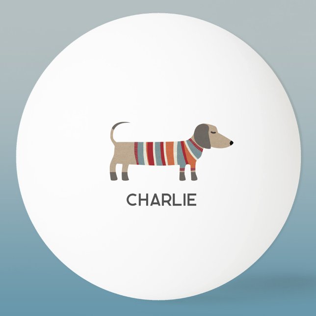 Balle De Ping Pong Dachshund Wiener Sausage Chien Nom personnalisé (Fun Dachshund Wiener Sausage Dog personalized custom name ping pong ball)