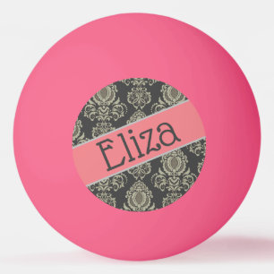 Balle De Ping Pong Damassé de Designer Personnalisé au Nom