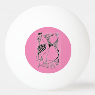 Balle De Ping Pong "Dancing Hen on rose" Abstrait Ping Pong Ball