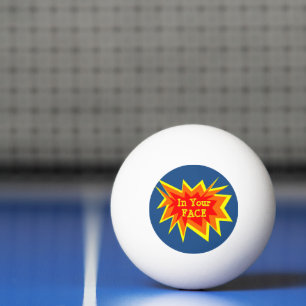 Balle De Ping Pong Dans votre visage bleus drôles et le rouge