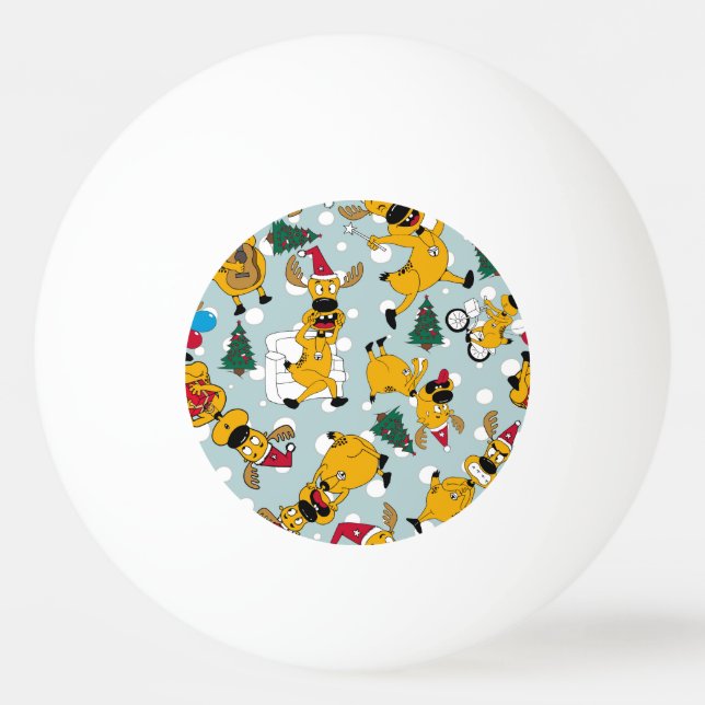 Balle De Ping Pong Deer Festive : Design Motif de Noël (Devant)