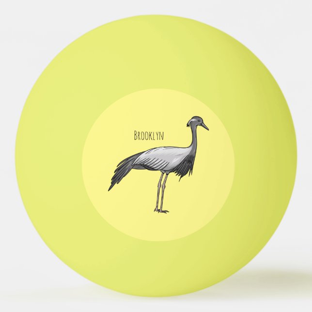 Balle De Ping Pong Demoiselle crane bird cartoon illustration (Devant)