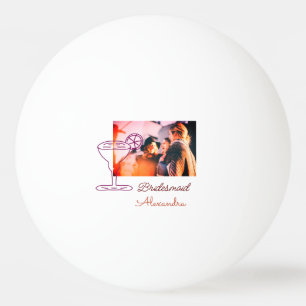 Balle De Ping Pong Demoiselle d'honneur ajouter une image nom verre à