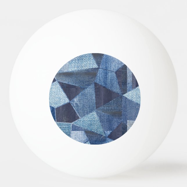 Balle De Ping Pong Denim Urban : Patchwork à rayures détendues. (Devant)