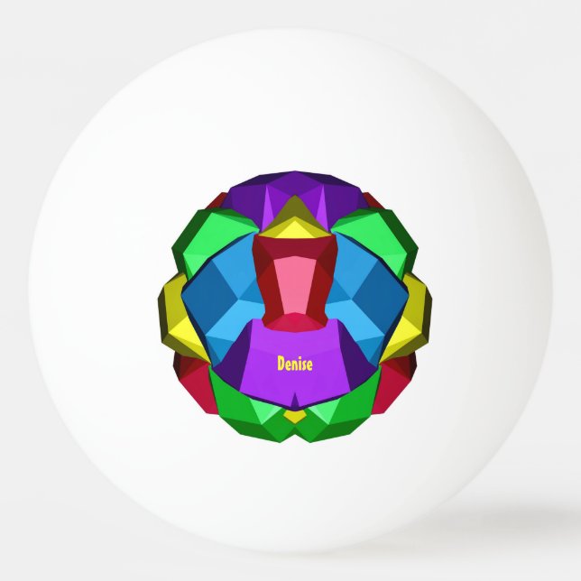 Balle De Ping Pong DENISE ~ POLYHEDRON ~ Multicolore ~ (Dos)