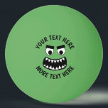 Balle De Ping Pong Dents de monstre vert drôle tennis de table person<br><div class="desc">Balle de ping pong tennis de table personnalisé avec dents de monstre vert drôle. Cadeaux de sport personnalisés pour lui ou elle. Boules de pingpong personnalisées pour amis, famille, enfants, etc. Personnalisez avec du texte, nom, citation ou lettres initiales de monogramme. Fournitures de jeu personnalisées pour enfants et adultes. Disponible...</div>