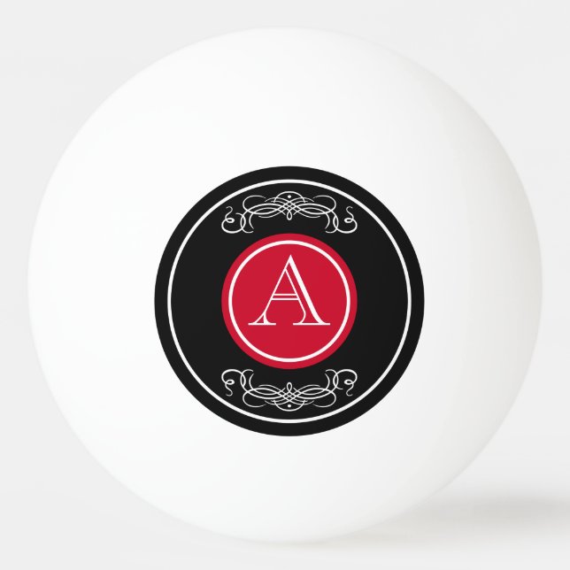 Balle De Ping Pong Design élégant de monogramme (Devant)