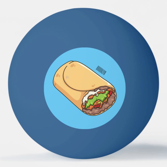 Balle De Ping Pong dessin animé de Burrito (Devant)