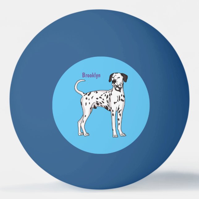 Balle De Ping Pong Dessin animé de chien dalmate (Devant)