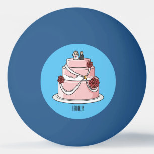 Balle De Ping Pong dessin animé de gâteau mariage