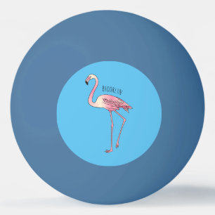Balle De Ping Pong dessin animé d'oiseau Flamant rose
