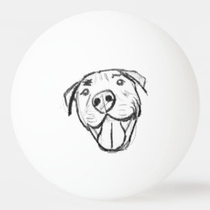 Balle De Ping Pong dessin de bulle simple amoureux de les chiens noir