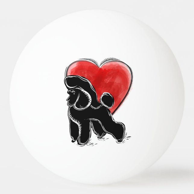 Balle De Ping Pong Dessin de caniche (Devant)