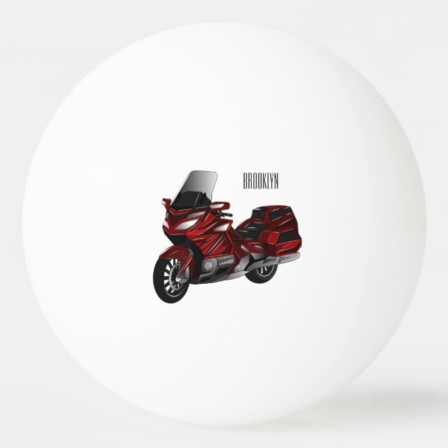 Balle De Ping Pong Dessin de moto de tourisme (Devant)