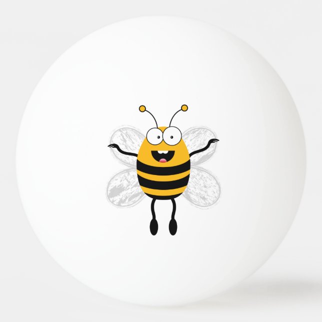 Balle De Ping Pong Dessin drôle d'abeille (Devant)