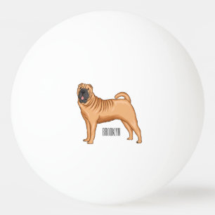 Balle De Ping Pong dessin humoristique chinois de chien Shar-Pei