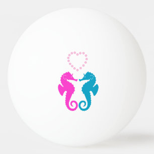 Balle De Ping Pong Deux chevaux de mer en amour