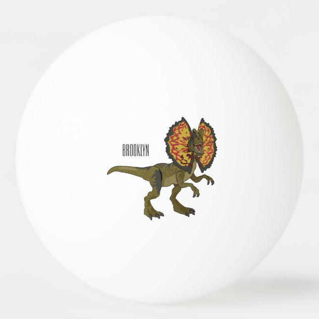 Balle De Ping Pong Dilophosaurus dessin animé (Devant)