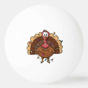 Balle De Ping Pong Dinde festive avec guirlandes lumineuses