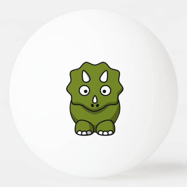 Balle De Ping Pong Dinosaure vert mignon de bande dessinée (Devant)