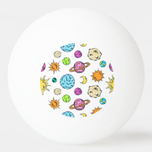 Balle De Ping Pong Doodles spatiaux Arrière - plan cosmique