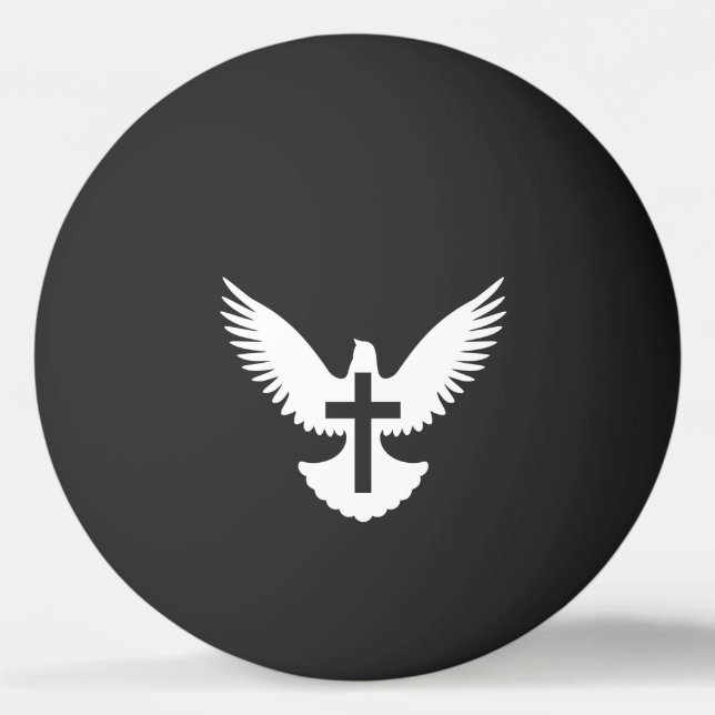 Balle De Ping Pong Dove avec croix (Devant)