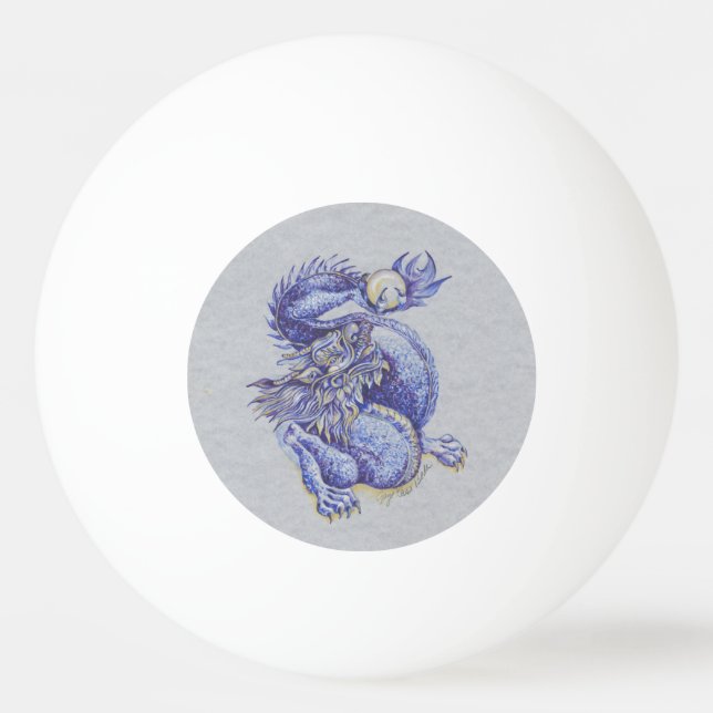 Balle De Ping Pong Dragon bleu (Dos)