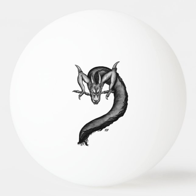 Balle De Ping Pong Dragon en style tatouage (Devant)