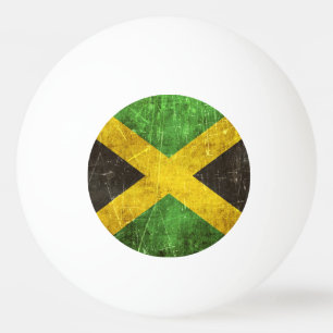 Balle De Ping Pong Drapeau âgé et rayé de cru de la Jamaïque