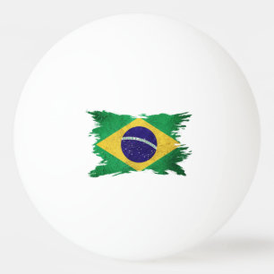 Balle De Ping Pong Drapeau Brasil Grunge, Drapeau brésilien