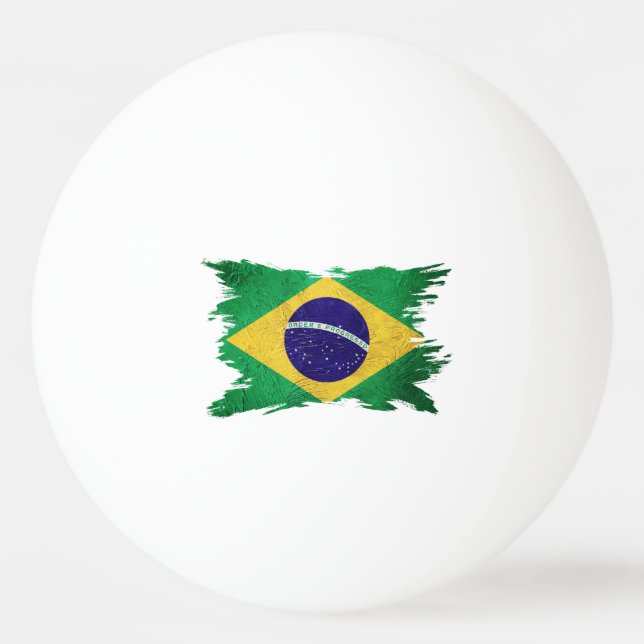 Balle De Ping Pong Drapeau Brasil Grunge, Drapeau brésilien (Devant)